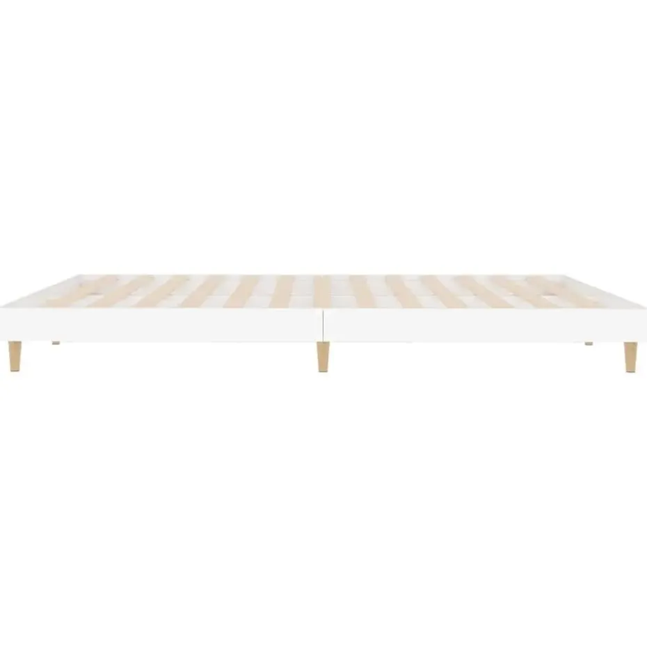 vidaXL - Hout bed frame met lattenbodem - Wit - 140x200 cm