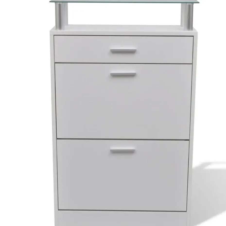 vidaXL - Houten Schoenenkast - Wit - Hout