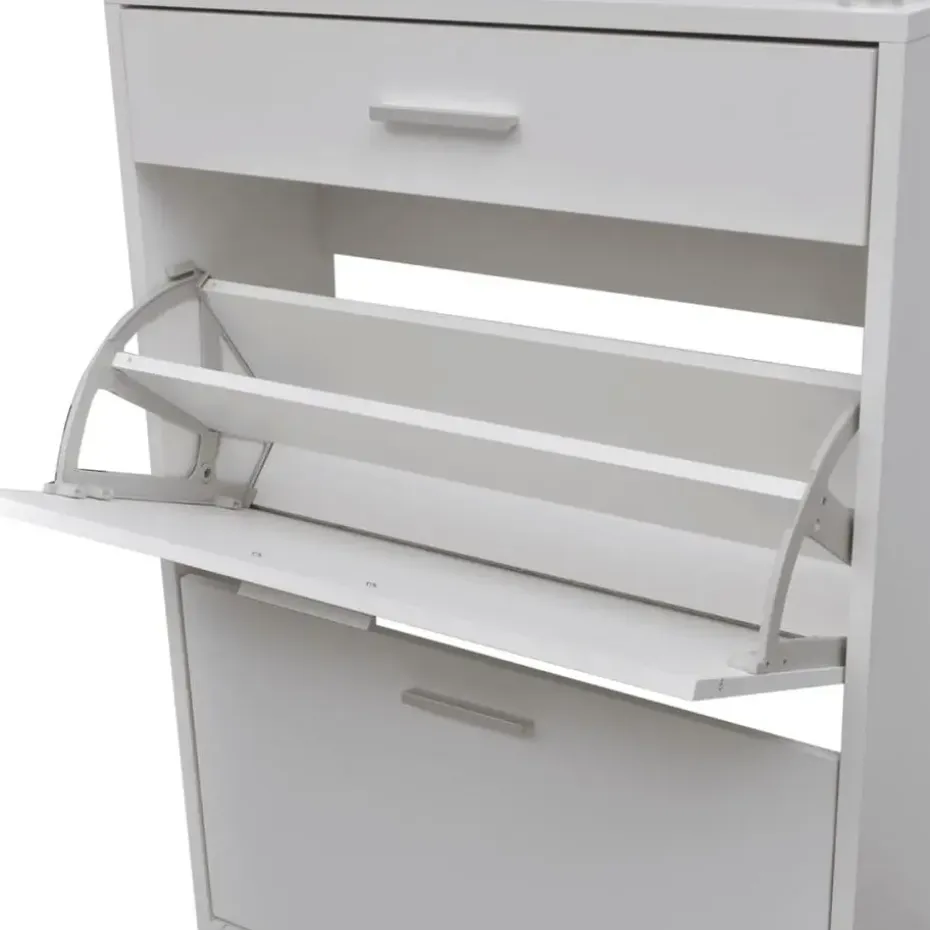 vidaXL - Houten Schoenenkast - Wit - Hout