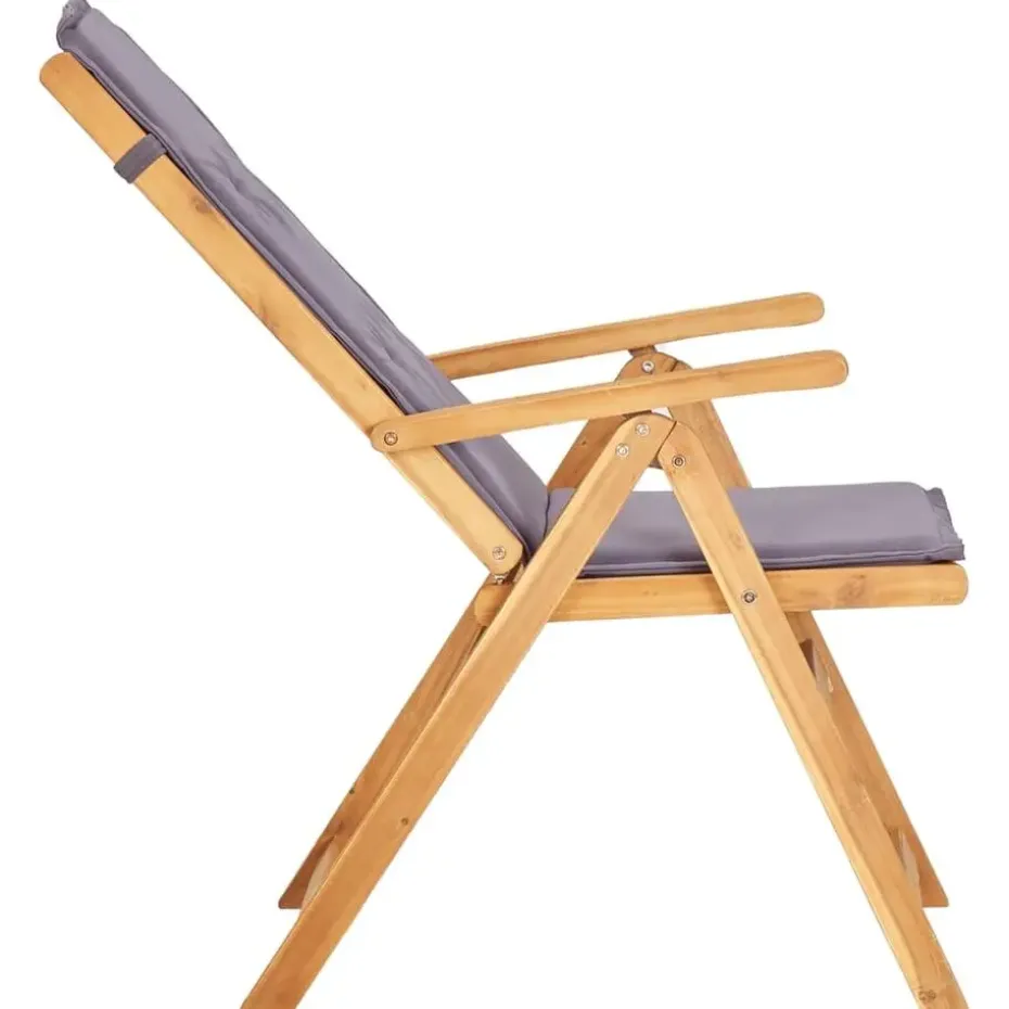 vidaXL - Houten Stoel - Grijs - Hout - 2 stuks