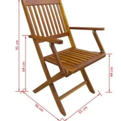 vidaXL - Houten Tuinset - Bruin - Hout - 60 cm