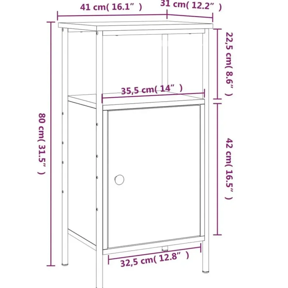 vidaXL - Industrieel Nachtkastjes met deur - Sonoma eiken - 41x31x80 cm - 2 st