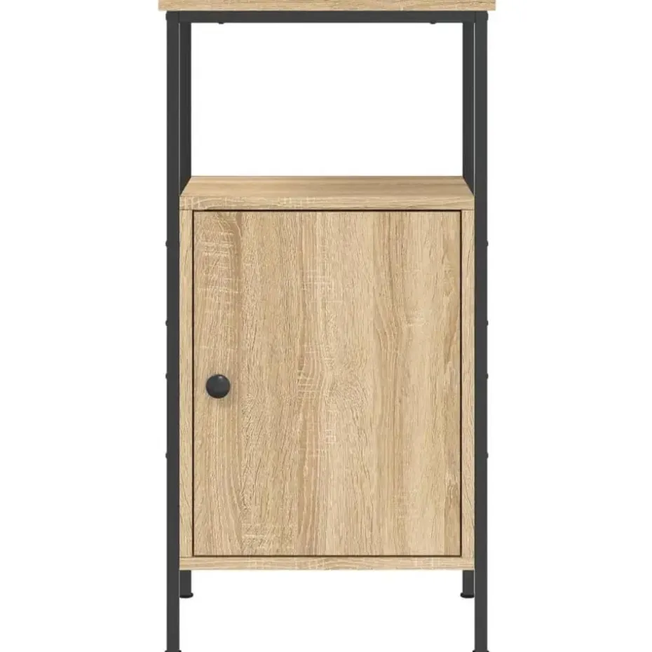 vidaXL - Industrieel Nachtkastjes met deur - Sonoma eiken - 41x31x80 cm - 2 st