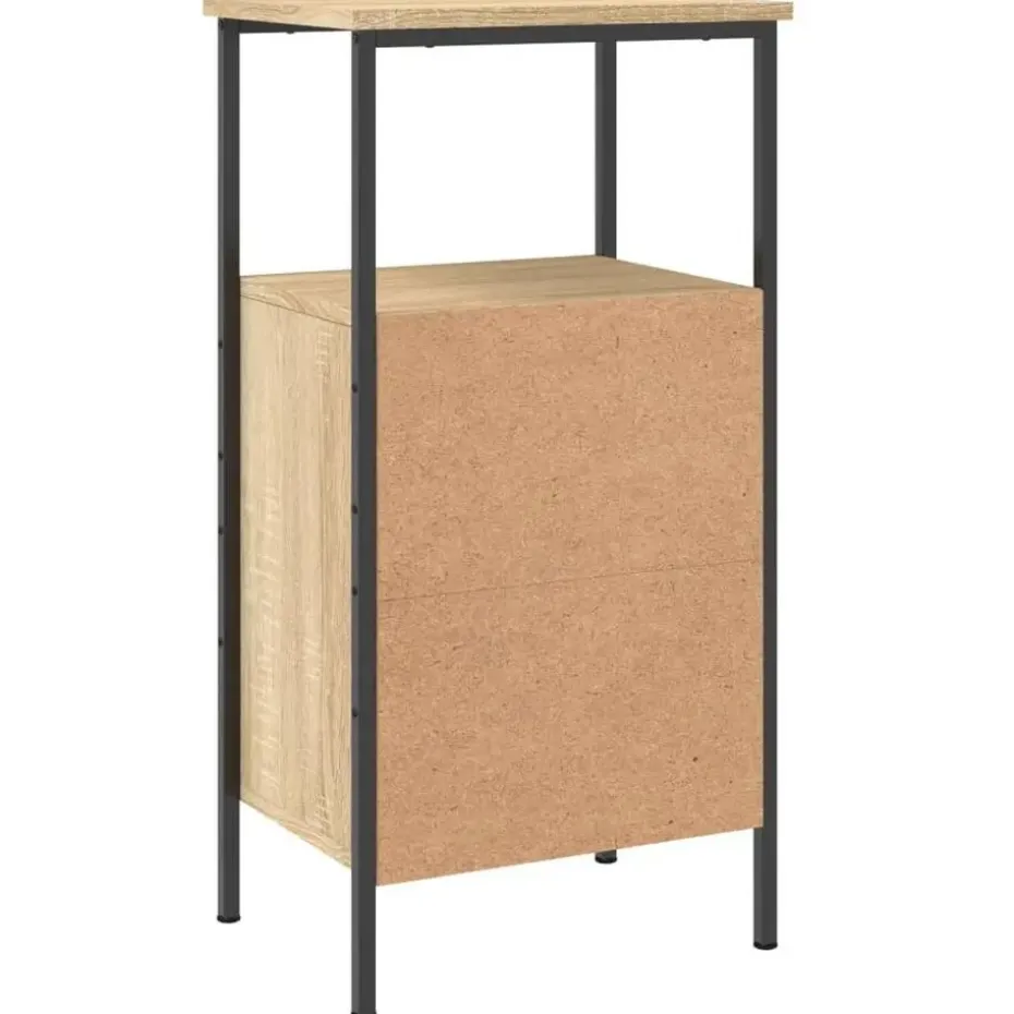 vidaXL - Industrieel Nachtkastjes met deur - Sonoma eiken - 41x31x80 cm - 2 st