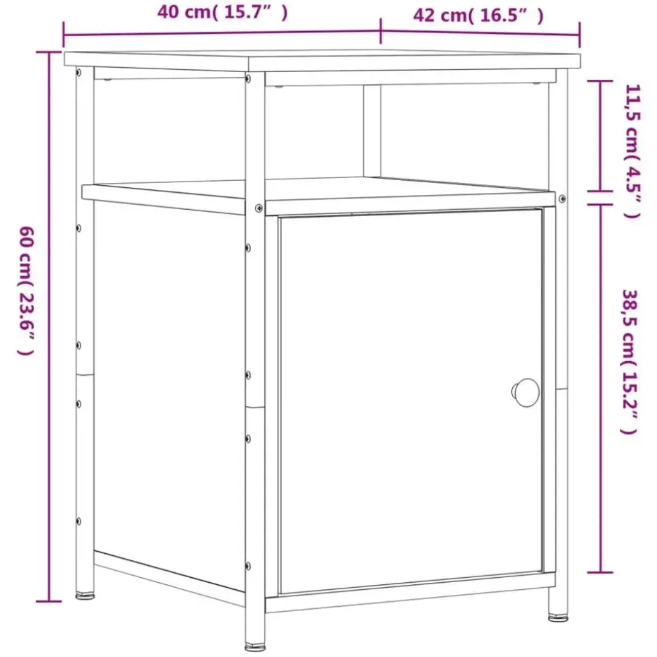 vidaXL - Industrieel Nachtkastjes met deur - Zwart - 40x42x60 cm - Set van 2