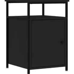 vidaXL - Industrieel Nachtkastjes met deur - Zwart - 40x42x60 cm - Set van 2
