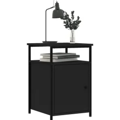 vidaXL - Industrieel Nachtkastjes met deur - Zwart - 40x42x60 cm - Set van 2