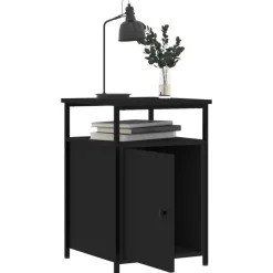 vidaXL - Industrieel Nachtkastjes met deur - Zwart - 40x42x60 cm - Set van 2