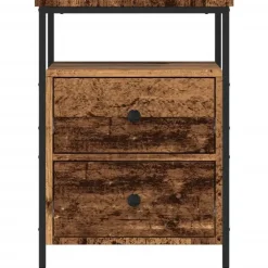 vidaXL - Industrieel Nachtkastjes met 2 lades - Oud hout - 44x45x60 cm - 2 st