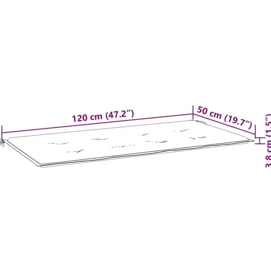 vidaXL - Inklapbaar Tuinbank met grijs kussen - Bamboe - 118x38x45 cm