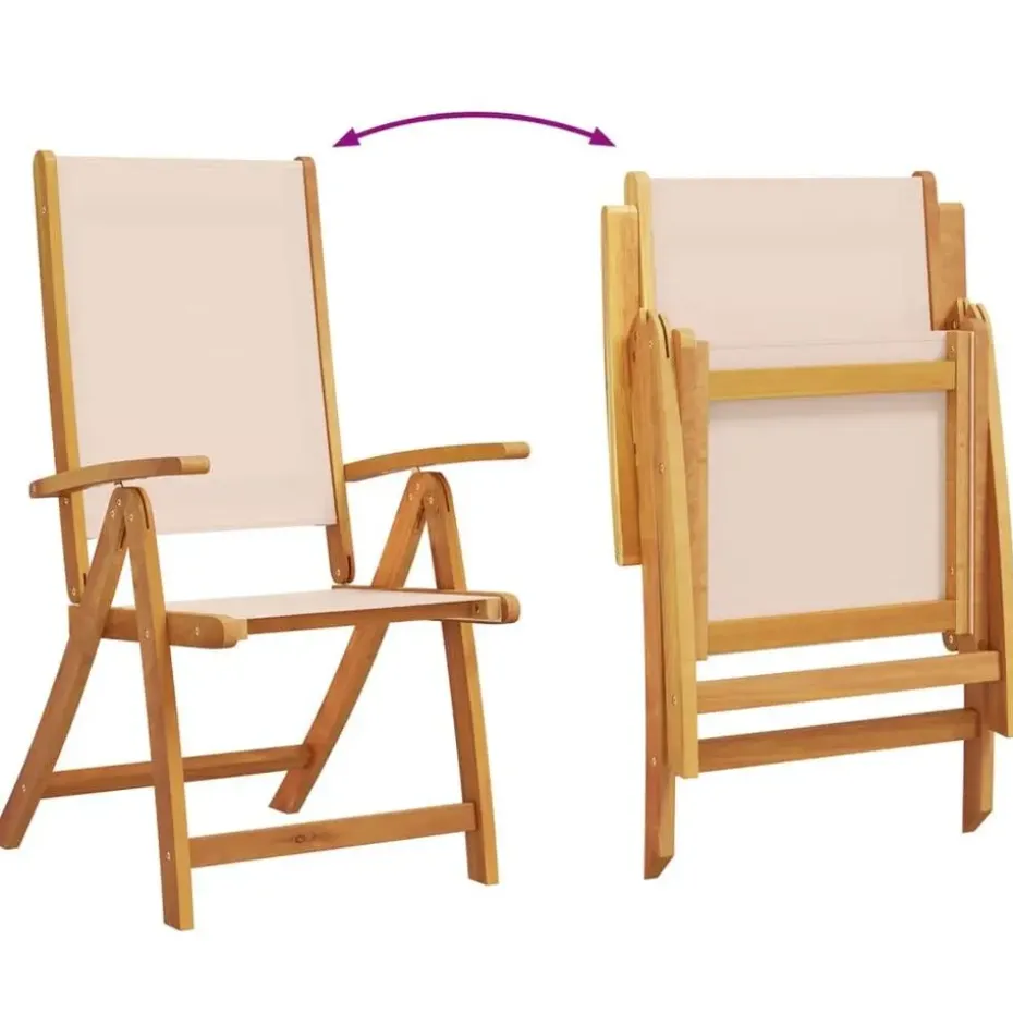 vidaXL - Inklapbare tuinstoelen - Bruin - Acaciahout - 2 stuks