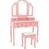 vidaXL - Kaptafel - Roze - Hout