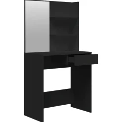 vidaXL - Kaptafel - Zwart - Bewerkt hout