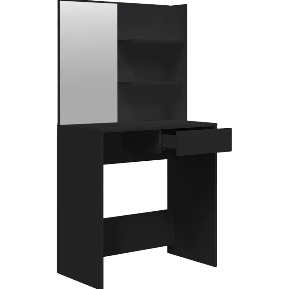 vidaXL - Kaptafel - Zwart - Bewerkt hout