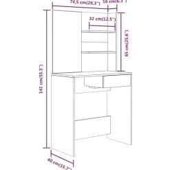 vidaXL - Kaptafel - Zwart - Bewerkt hout