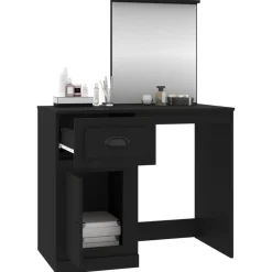 vidaXL - Kaptafel - Zwart - Bewerkt hout