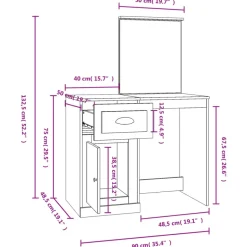 vidaXL - Kaptafel - Zwart - Bewerkt hout