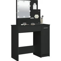 vidaXL - Kaptafel - Zwart - Bewerkt hout
