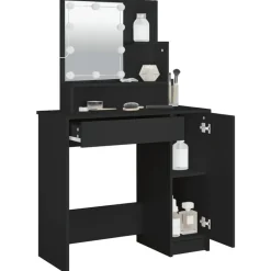 vidaXL - Kaptafel - Zwart - Bewerkt hout