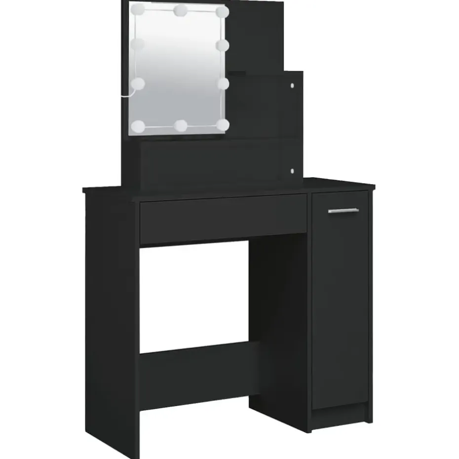 vidaXL - Kaptafel - Zwart - Bewerkt hout