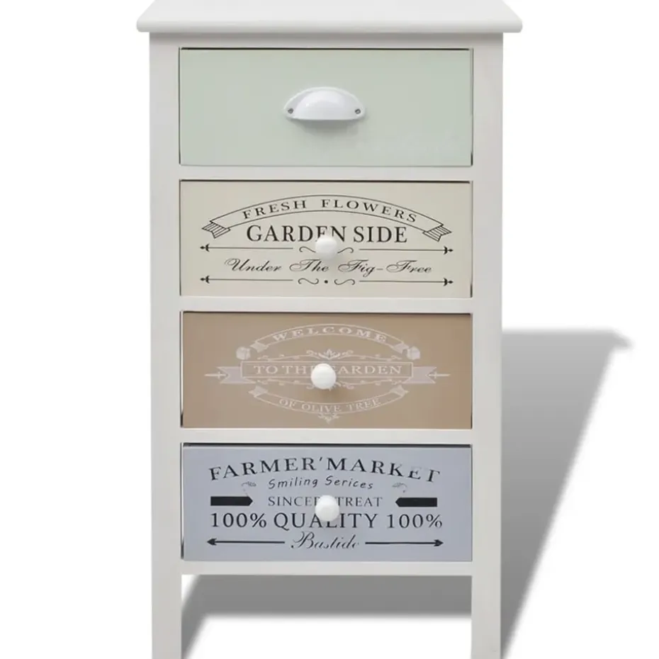 vidaXL - Kast - Wit - Hout - 38 x 28 x 72 cm