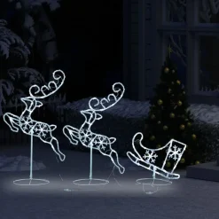 vidaXL - Kerst Rendier En Slee - Cold white