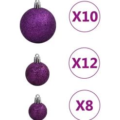 vidaXL - Kerstballenset - Paars - Polystyreen