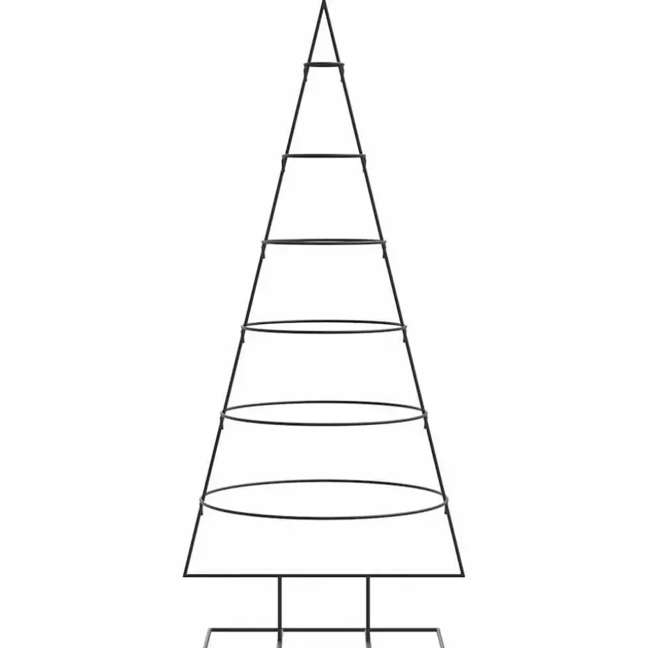 vidaXL - Kerstdecoratie kerstboom 65x60x150 cm - Zwart - Staal