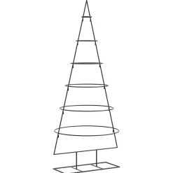vidaXL - Kerstdecoratie kerstboom 65x60x150 cm - Zwart - Staal