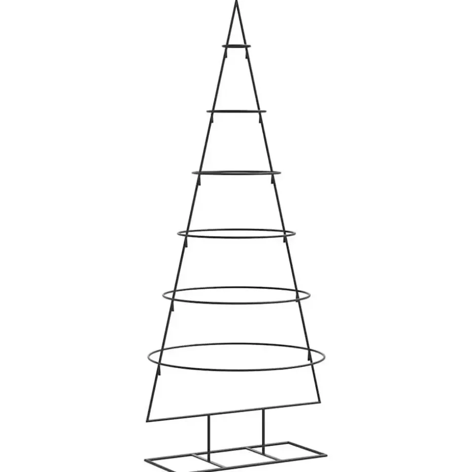 vidaXL - Kerstdecoratie kerstboom 65x60x150 cm - Zwart - Staal