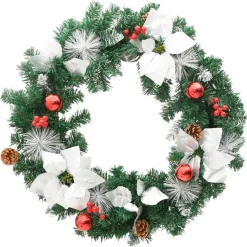 vidaXL - Kerstkrans - Green & white