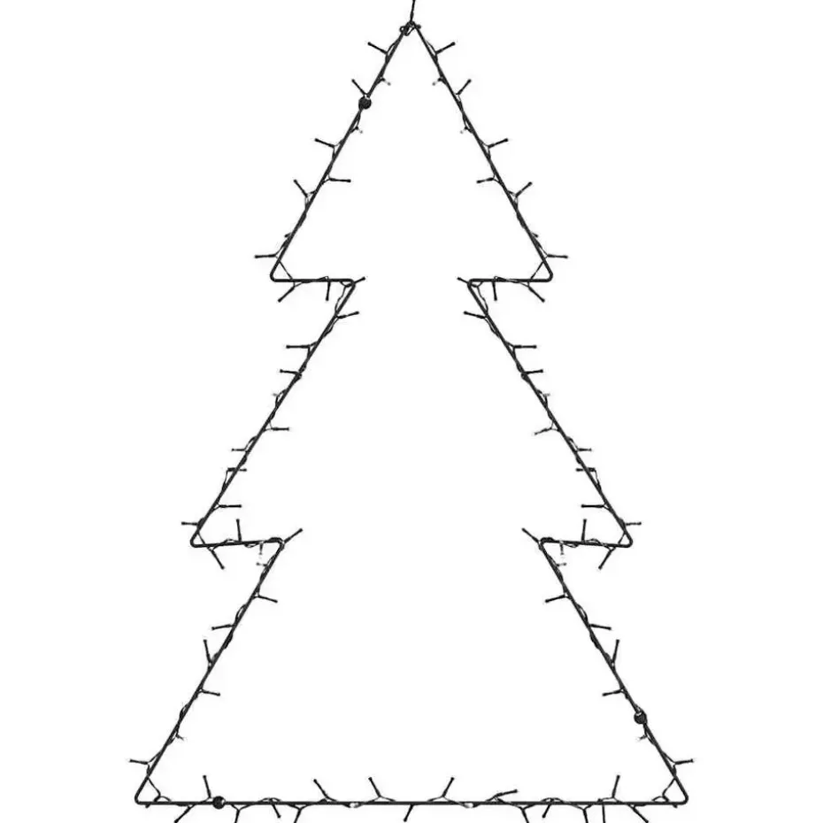 vidaXL - Kerstverlichting kerstboom silhouet 63x90 cm - Warmwit - Kunststof