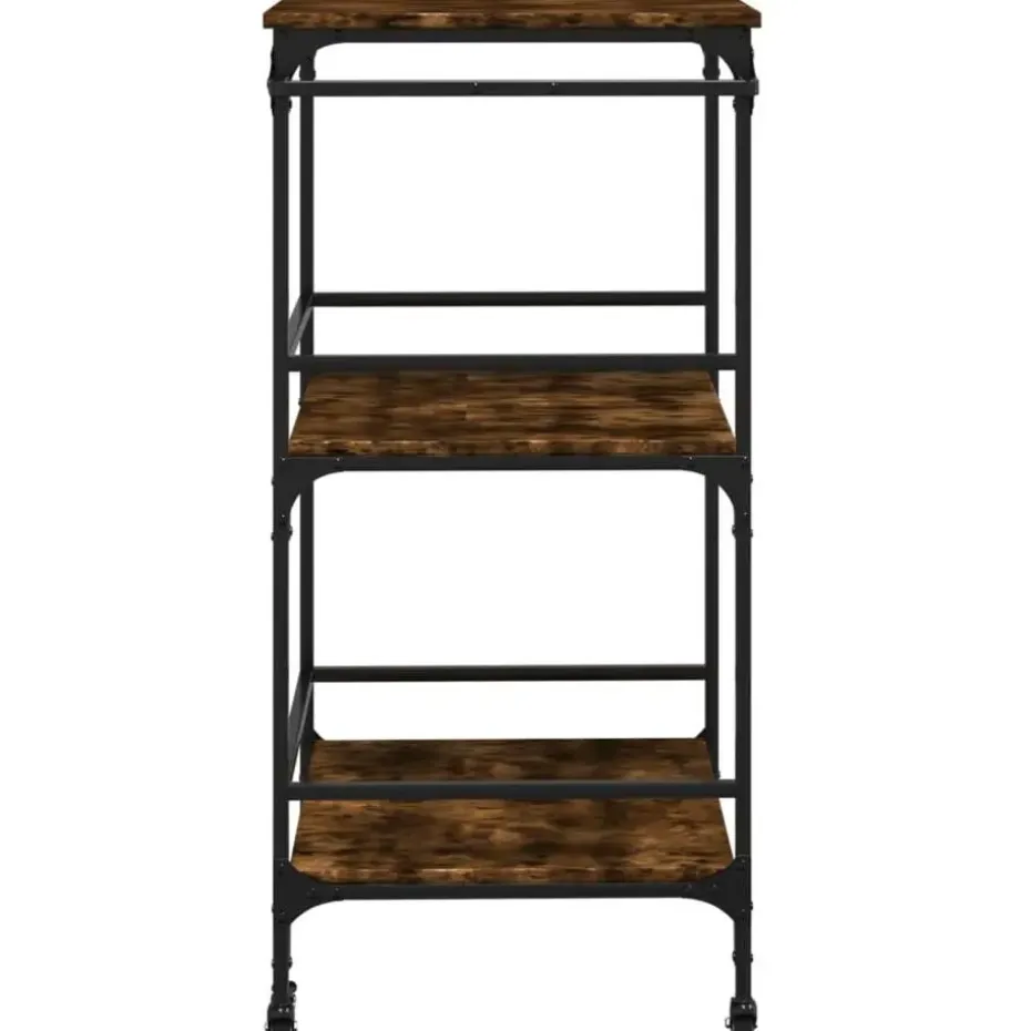 vidaXL - Keukentrolley - Bruin - Bewerkt hout