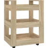 vidaXL - Keukentrolley - Bruin - Bewerkt hout