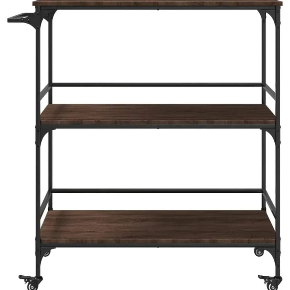 vidaXL - Keukentrolley - Bruin - Bewerkt hout