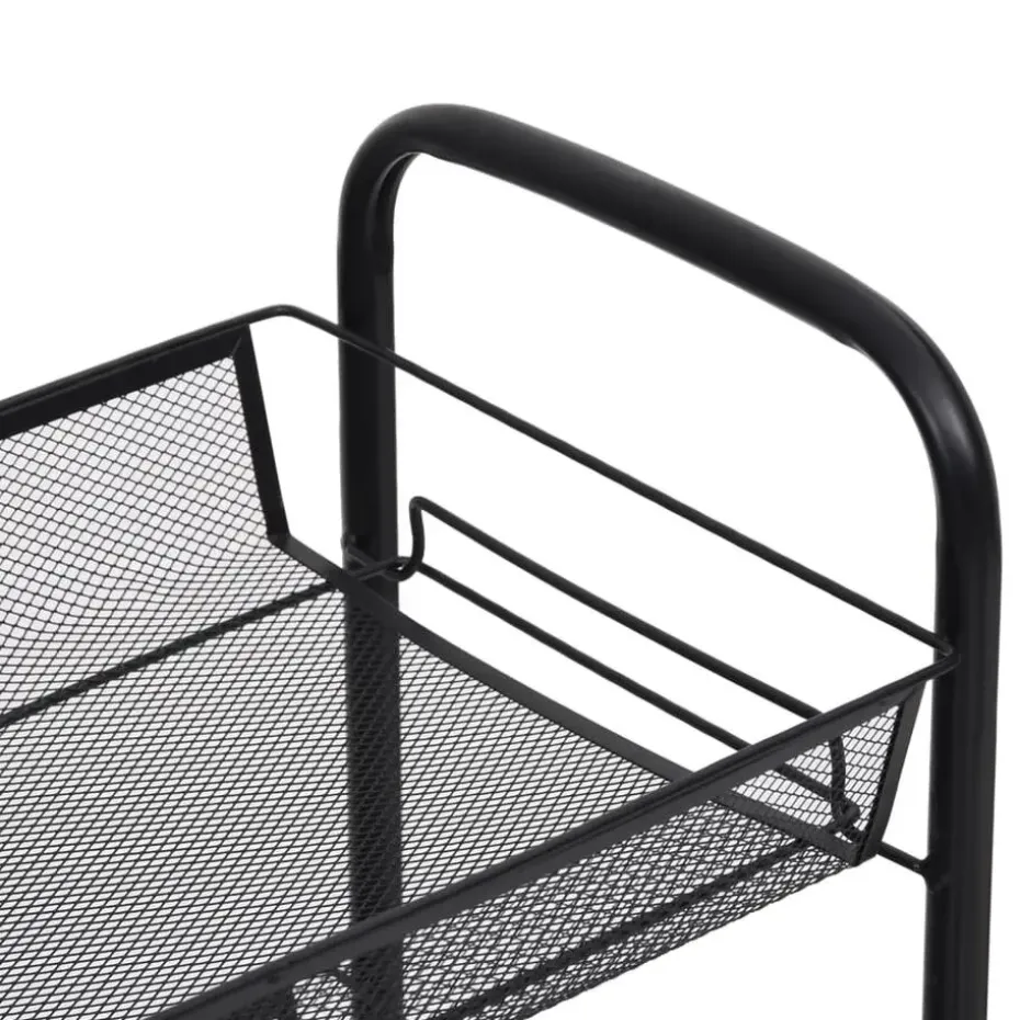 vidaXL - Keukentrolley - Zwart - IJzer - 46 x 26 x 85 cm
