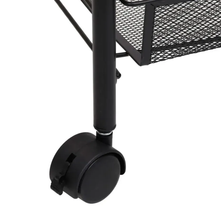 vidaXL - Keukentrolley - Zwart - IJzer - 46 x 26 x 85 cm