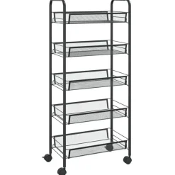 vidaXL - Keukentrolley - Zwart - IJzer - 46 x 26 x 105 cm