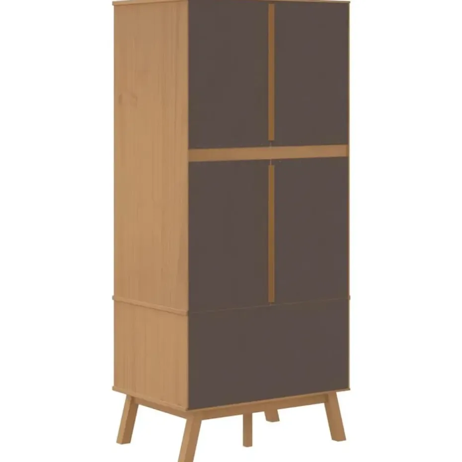 vidaXL - Kledingkast OLDEN met 2 lades - Grenenhout - Bruin - 76.5x53x172 cm