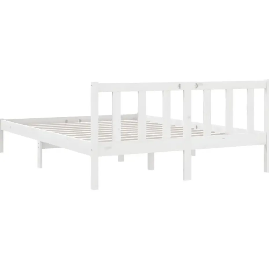 vidaXL - Klein Tweepersoonsbed frame - Wit - Massief grenenhout - 140x200 cm