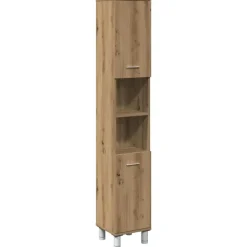 vidaXL - Kolomkast met 2 deuren 2 vakken - Artisan eiken - Hout - 30x30x179 cm
