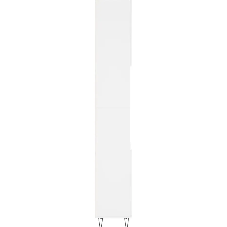 vidaXL - Kolomkast met 2 deuren - Wit - Bewerkt hout en ijzer - 30x30x190 cm
