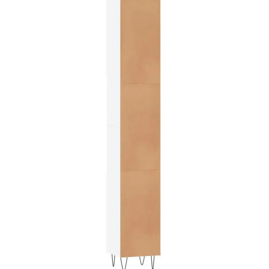 vidaXL - Kolomkast met 2 deuren - Wit - Bewerkt hout en ijzer - 30x30x190 cm