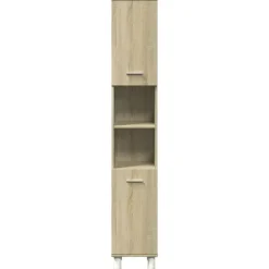 vidaXL - Kolomkast met 2 deuren 2 vakken - Sonoma eiken - Hout - 30.5x30x179 cm