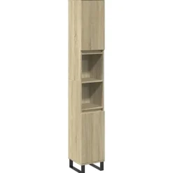 vidaXL - Kolomkast met 2 deuren 2 vakken - Sonoma eiken - Hout - 30x30x190 cm