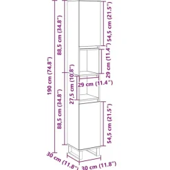 vidaXL - Kolomkast met 2 deuren 2 vakken - Sonoma eiken - Hout - 30x30x190 cm