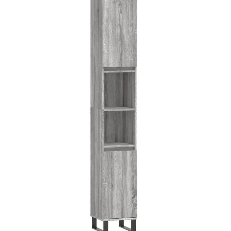 vidaXL - Kolomkast met 2 deuren - Grijs sonoma eiken - Hout - 30x30x190 cm