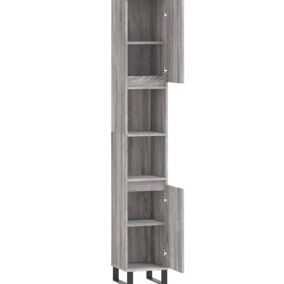 vidaXL - Kolomkast met 2 deuren - Grijs sonoma eiken - Hout - 30x30x190 cm