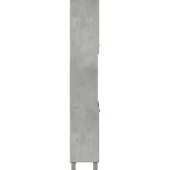 vidaXL - Kolomkast met 2 deuren 2 vakken - Betongrijs spaanplaat - 30x30x190 cm
