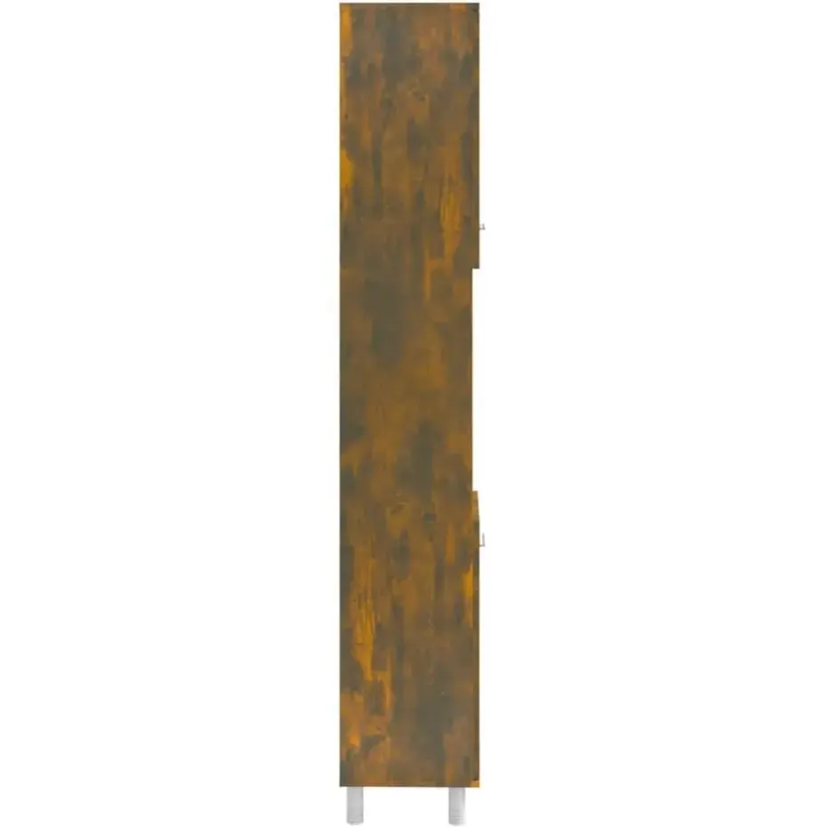 vidaXL - Kolomkast met 2 deuren - Gerookt eiken - Bewerkt hout - 30x30x179 cm